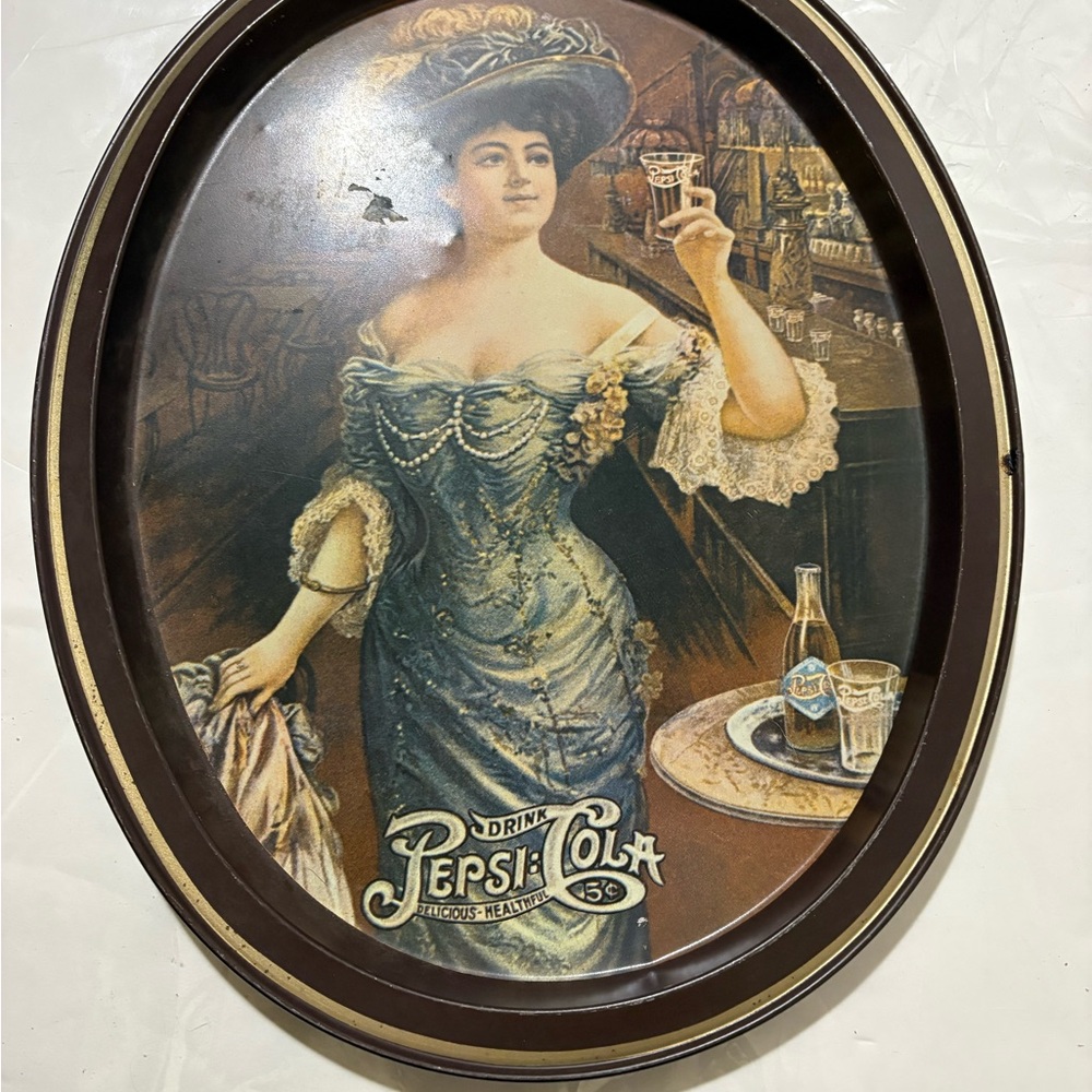 Vintage Pepsi-Cola Oval Tin Sign